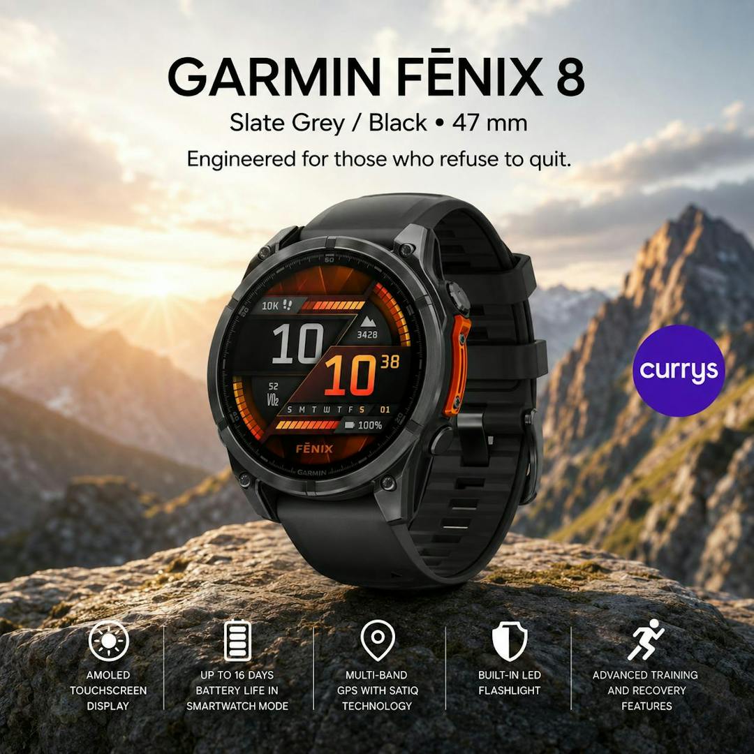 GARMIN FENIX 8 AMOLED SMART WATCH - SLATE GREY & BLACK, 47 MM