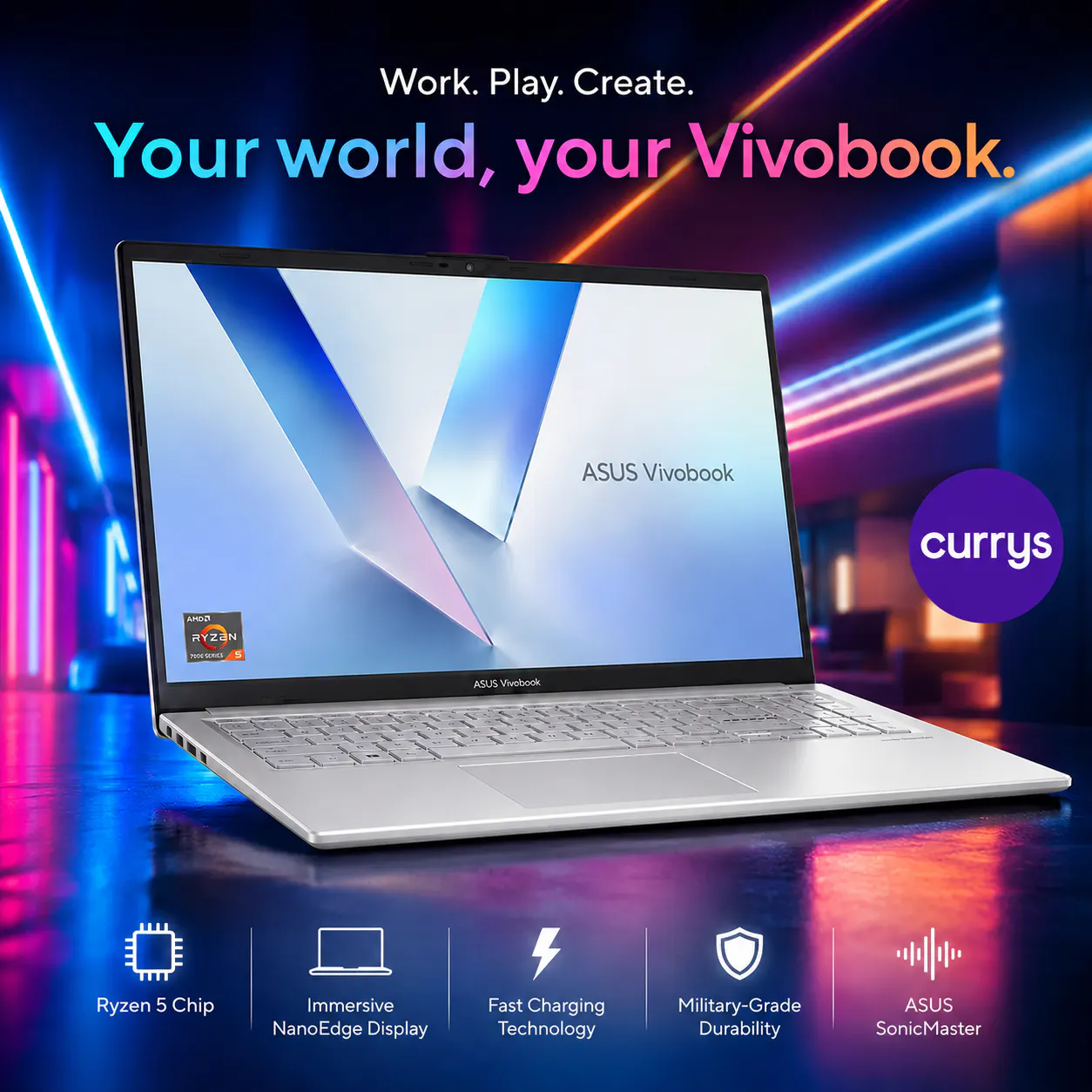 ASUS VIVOBOOK GO 15 E1504FA 15.6" R5 8G 512GB LAPTOP - SILVER