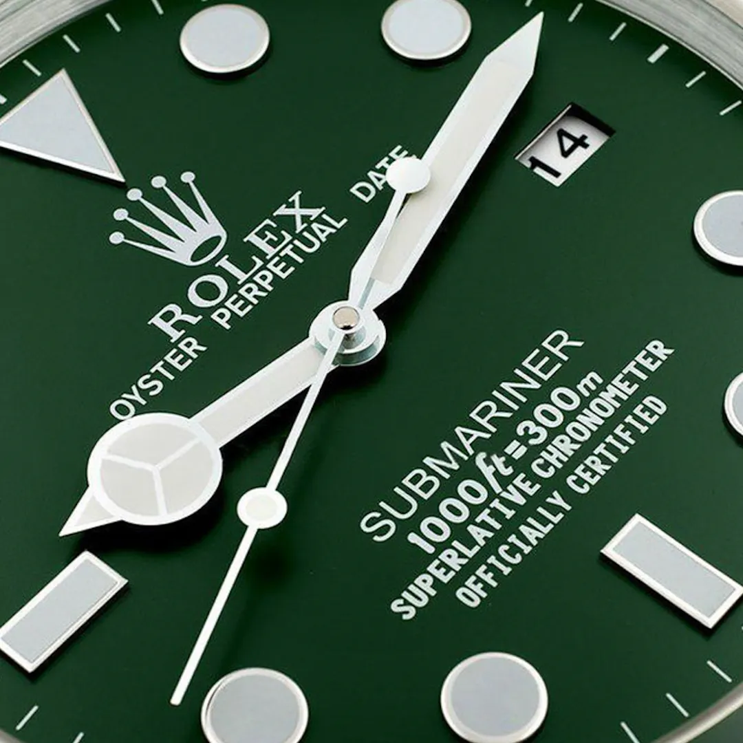 SUBMARINER HULK ROLEX STYLE WALL CLOCK | GREEN