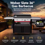 NEW WEBER SLATE 36" PREMIUM GAS GRIDDLE + COVER