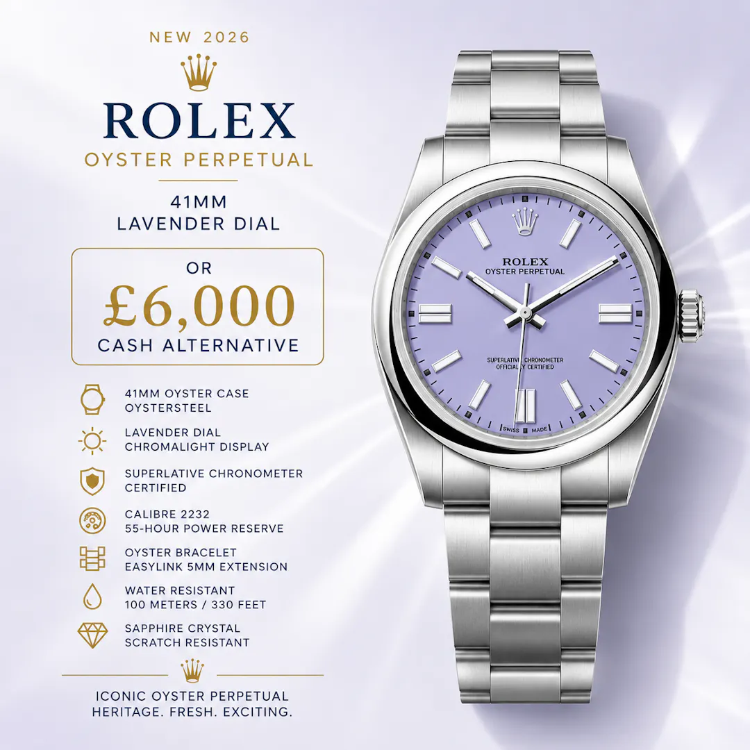 NEW 2026 ROLEX OP 41MM LAVENDER DIAL OR £6,000