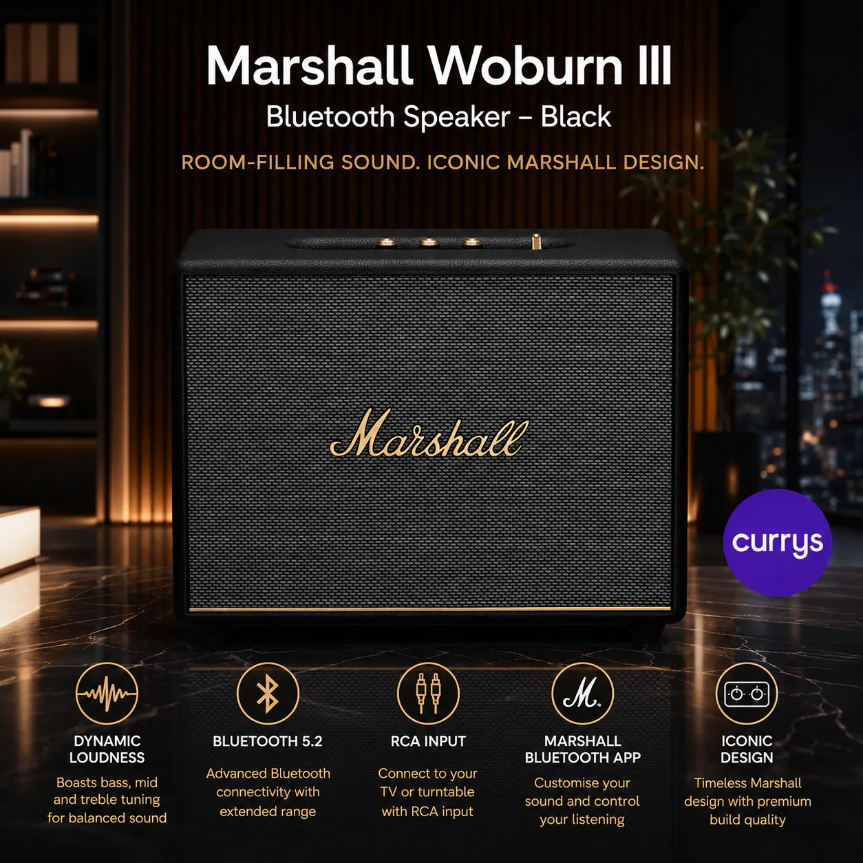 MARSHALL WOBURN III 150W SIGNATURE SOUND BLUETOOTH SPEAKER