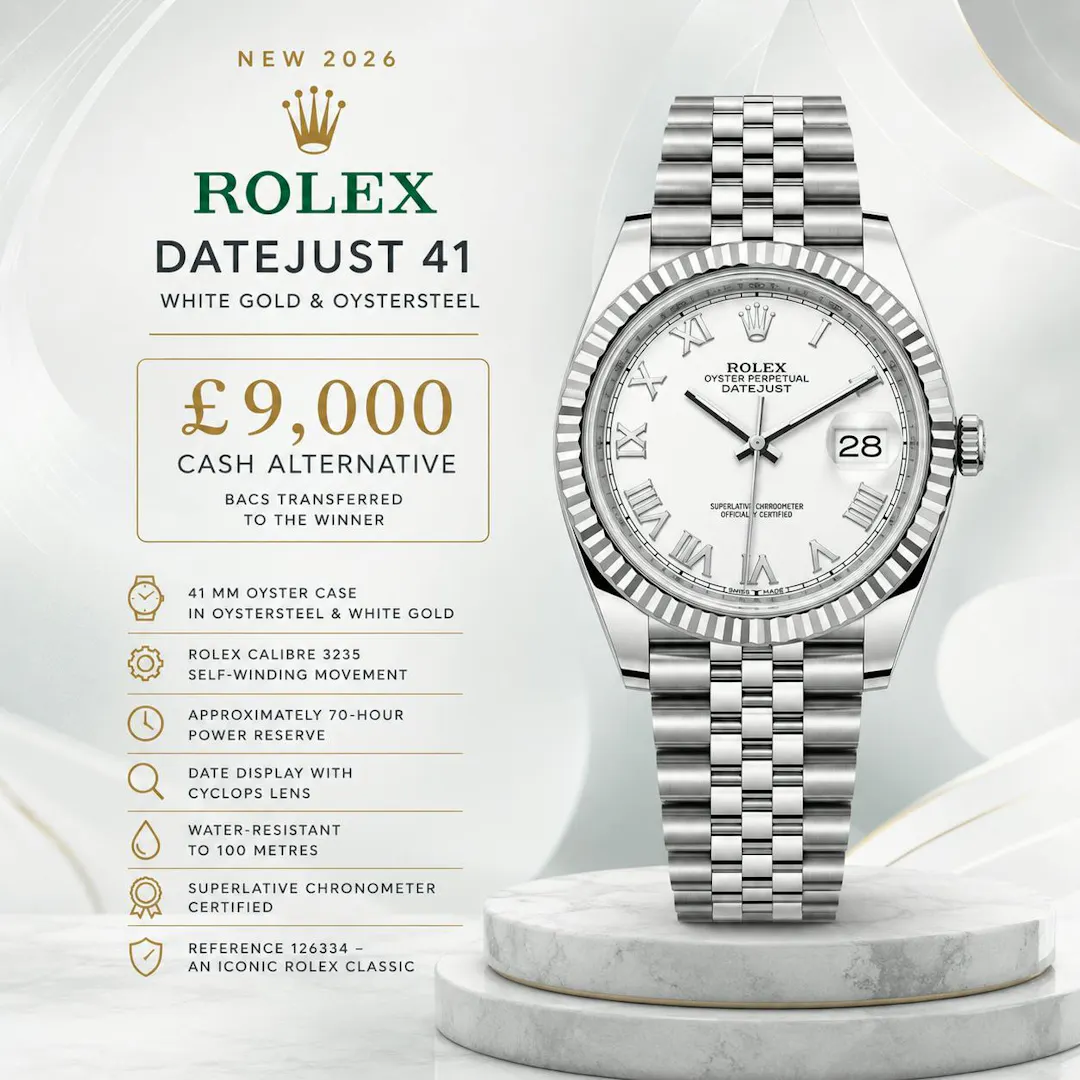 Christopher Turner - NEW 2026 ROLEX DATEJUST 41 WHITE GOLD & OYSTERSTEEL OR £9,000