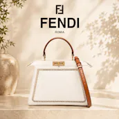FENDI PEEKABOO I SEE U EMBROIDERED DESIGNER HANDBAG