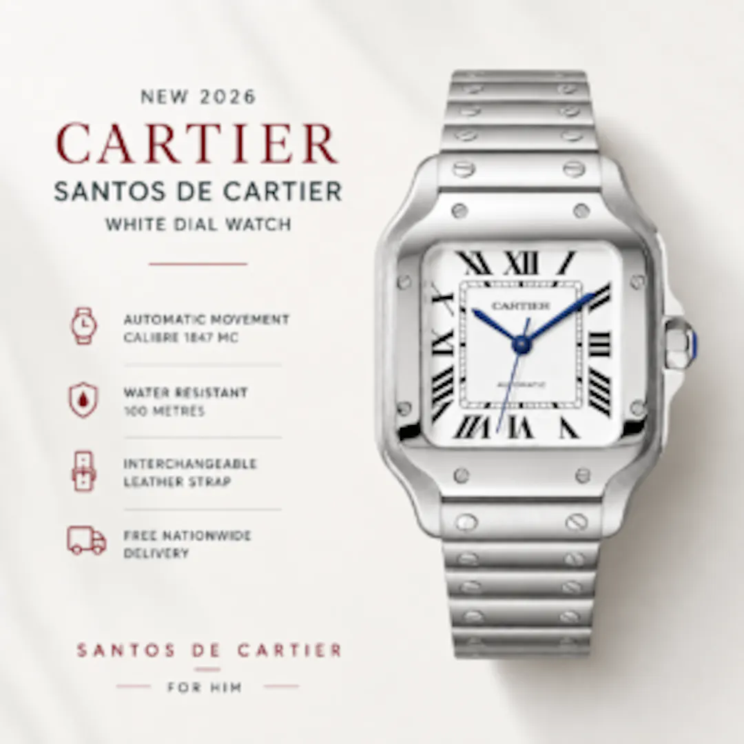NEW CARTIER SANTOS DE CARTIER WATCH WHITE DIAL WATCH LOW ODDS