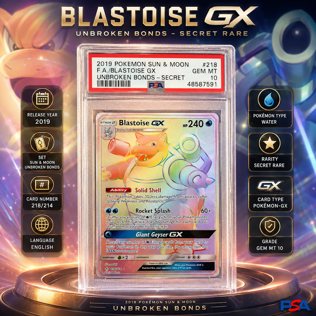 PSA 10 SUN & MOON GX SECRET RARE RAINBOW SET POKEMON